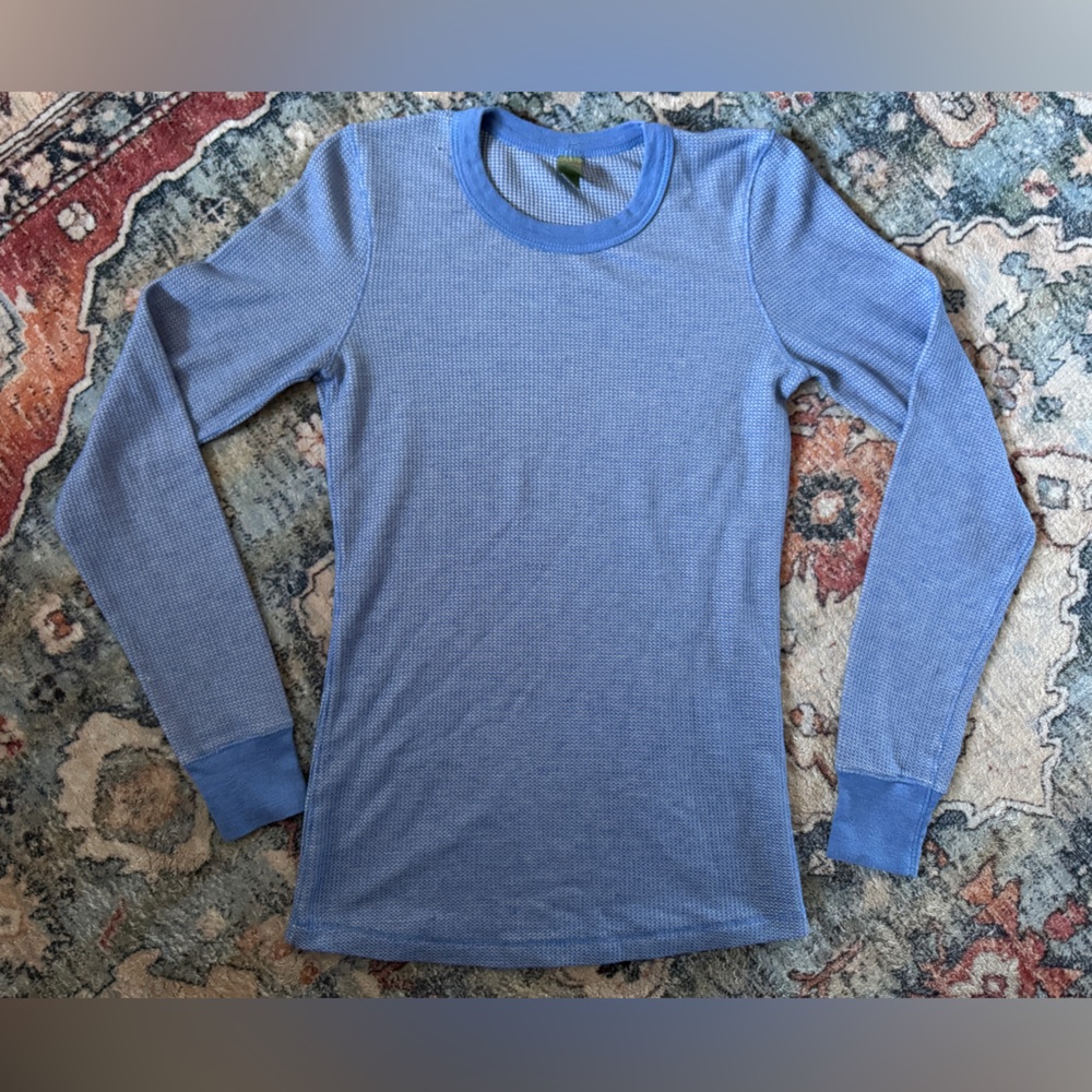 Women’s Blue Waffle Knit Long Sleeve